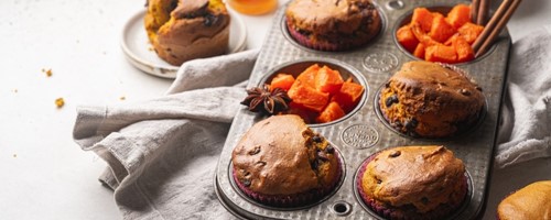 Dýňové muffiny s čokoládou a oříšky