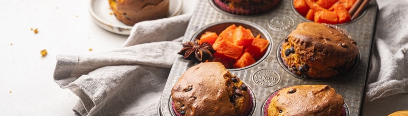 Dýňové muffiny s čokoládou a oříšky
